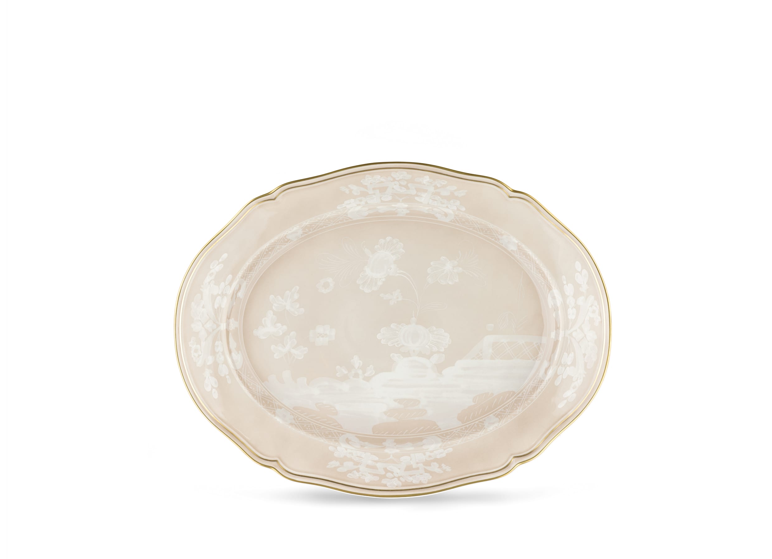 Meringa-beige porcelain large oval platter